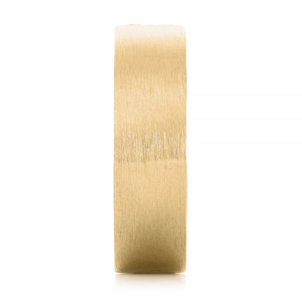 14k Yellow Gold 14k Yellow Gold Custom Hand Engraved Brushed Men's Wedding Band - Side View - 103449