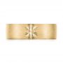 14k Yellow Gold 14k Yellow Gold Custom Hand Engraved Brushed Men's Wedding Band - Top View -  103449 - Thumbnail