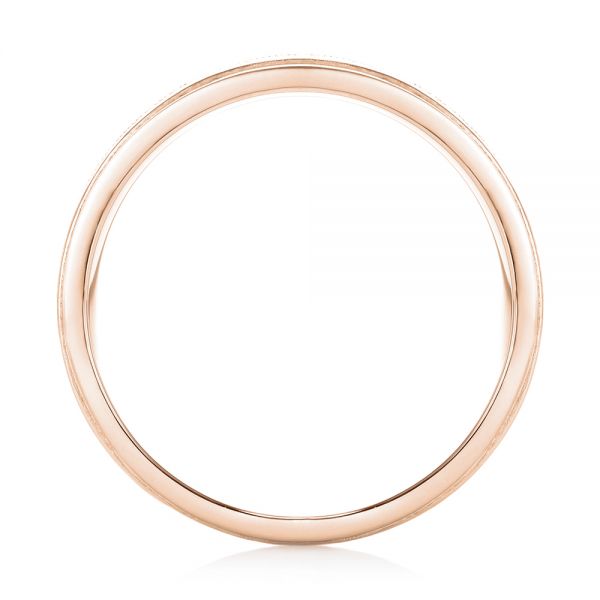 14k Rose Gold 14k Rose Gold Custom Hand Engraved Diamond Men's Band - Front View - 102977