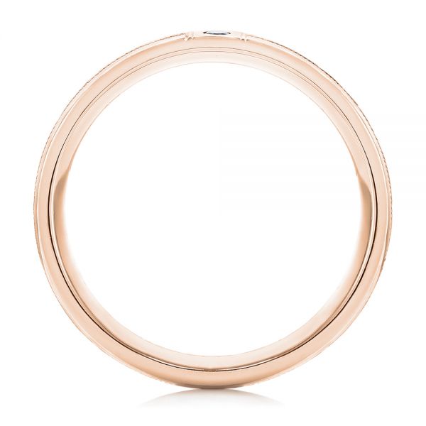 14k Rose Gold 14k Rose Gold Custom Hand Engraved Diamond Men's Band - Front View - 103598