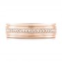 14k Rose Gold 14k Rose Gold Custom Hand Engraved Diamond Men's Band - Top View -  102977 - Thumbnail