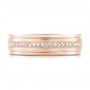 14k Rose Gold 14k Rose Gold Custom Hand Engraved Diamond Men's Band - Top View -  102977 - Thumbnail