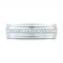  Platinum Platinum Custom Hand Engraved Diamond Men's Band - Top View -  102977 - Thumbnail