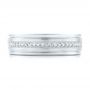 18k White Gold 18k White Gold Custom Hand Engraved Diamond Men's Band - Top View -  102977 - Thumbnail