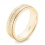 14k Yellow Gold 14k Yellow Gold Custom Hand Engraved Diamond Men's Band - Three-Quarter View -  102977 - Thumbnail