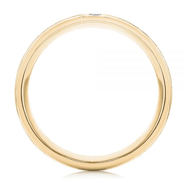 14k Yellow Gold 14k Yellow Gold Custom Hand Engraved Diamond Men's Band - Front View - 103598