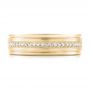 14k Yellow Gold 14k Yellow Gold Custom Hand Engraved Diamond Men's Band - Top View -  102977 - Thumbnail