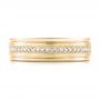 14k Yellow Gold 14k Yellow Gold Custom Hand Engraved Diamond Men's Band - Top View -  102977 - Thumbnail