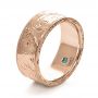 14k Rose Gold 14k Rose Gold Custom Hand-engraved Hidden Blue Diamond Ring - Three-Quarter View -  1122 - Thumbnail