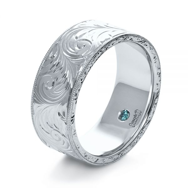 Custom Hand-Engraved Hidden Blue Diamond Ring - reference design
