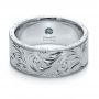  Platinum Platinum Custom Hand-engraved Hidden Blue Diamond Ring - Flat View -  1122 - Thumbnail