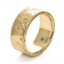 18k Yellow Gold 18k Yellow Gold Custom Hand-engraved Hidden Blue Diamond Ring - Three-Quarter View -  1122 - Thumbnail