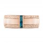 14k Rose Gold 14k Rose Gold Custom Hand Engraved London Blue Topaz Men's Band - Top View -  104028 - Thumbnail