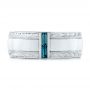 14k White Gold Custom Hand Engraved London Blue Topaz Men's Band - Top View -  104028 - Thumbnail
