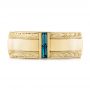 14k Yellow Gold 14k Yellow Gold Custom Hand Engraved London Blue Topaz Men's Band - Top View -  104028 - Thumbnail