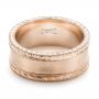 14k Rose Gold 14k Rose Gold Custom Hand Engraved Men's Band - Flat View -  103038 - Thumbnail