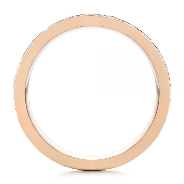 14k Rose Gold 14k Rose Gold Custom Hand Engraved Men's Band - Front View - 104260