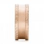 18k Rose Gold 18k Rose Gold Custom Hand Engraved Men's Band - Side View -  103038 - Thumbnail