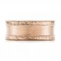 18k Rose Gold 18k Rose Gold Custom Hand Engraved Men's Band - Top View -  103038 - Thumbnail