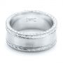 14k White Gold 14k White Gold Custom Hand Engraved Men's Band - Flat View -  103038 - Thumbnail