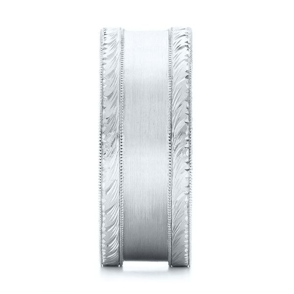 Platinum Platinum Custom Hand Engraved Men's Band - Side View -  103038
