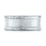 14k White Gold 14k White Gold Custom Hand Engraved Men's Band - Top View -  103038 - Thumbnail