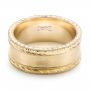 14k Yellow Gold Custom Hand Engraved Men's Band - Flat View -  103038 - Thumbnail