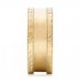 14k Yellow Gold Custom Hand Engraved Men's Band - Side View -  103038 - Thumbnail