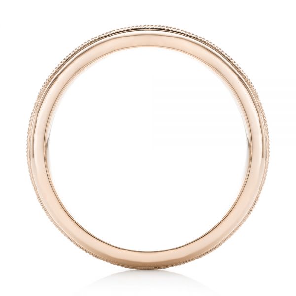 18k Rose Gold 18k Rose Gold Custom Hand Engraved Men's Wedding Band - Front View - 102980