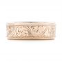 18k Rose Gold 18k Rose Gold Custom Hand Engraved Men's Wedding Band - Top View -  102980 - Thumbnail