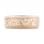 14k Rose Gold 14k Rose Gold Custom Hand Engraved Men's Wedding Band - Top View -  102980 - Thumbnail