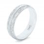  Platinum Custom Hand Engraved Men's Wedding Band - Three-Quarter View -  102839 - Thumbnail