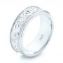  Platinum Platinum Custom Hand Engraved Men's Wedding Band - Three-Quarter View -  102980 - Thumbnail