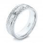  Platinum Custom Hand Engraved Men's Wedding Band - Three-Quarter View -  103458 - Thumbnail