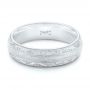  Platinum Custom Hand Engraved Men's Wedding Band - Flat View -  102839 - Thumbnail