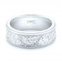  Platinum Platinum Custom Hand Engraved Men's Wedding Band - Flat View -  102980 - Thumbnail