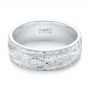 14k White Gold 14k White Gold Custom Hand Engraved Men's Wedding Band - Flat View -  103458 - Thumbnail