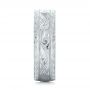  Platinum Custom Hand Engraved Men's Wedding Band - Side View -  103458 - Thumbnail