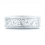  Platinum Platinum Custom Hand Engraved Men's Wedding Band - Top View -  102980 - Thumbnail