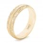 14k Yellow Gold 14k Yellow Gold Custom Hand Engraved Men's Wedding Band - Three-Quarter View -  102839 - Thumbnail