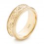 14k Yellow Gold 14k Yellow Gold Custom Hand Engraved Men's Wedding Band - Three-Quarter View -  102980 - Thumbnail