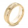 14k Yellow Gold 14k Yellow Gold Custom Hand Engraved Men's Wedding Band - Three-Quarter View -  103458 - Thumbnail