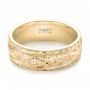 14k Yellow Gold 14k Yellow Gold Custom Hand Engraved Men's Wedding Band - Flat View -  103458 - Thumbnail