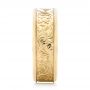 18k Yellow Gold Custom Hand Engraved Men's Wedding Band - Side View -  102980 - Thumbnail