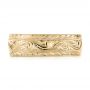 14k Yellow Gold 14k Yellow Gold Custom Hand Engraved Men's Wedding Band - Top View -  103458 - Thumbnail