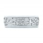  Platinum And 14K Gold Platinum And 14K Gold Custom Hand Engraved Two-tone Diamond Men's Band - Top View -  104095 - Thumbnail