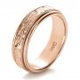 14k Rose Gold 14k Rose Gold Custom Hand Engraved Wedding Band - Three-Quarter View -  1213 - Thumbnail