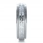  Platinum Platinum Custom Hand Engraved Wedding Band - Side View -  1213 - Thumbnail