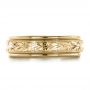 18k Yellow Gold 18k Yellow Gold Custom Hand Engraved Wedding Band - Top View -  1213 - Thumbnail