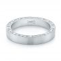  Platinum Custom Hand Engraved And Brushed Men's Band - Flat View -  103827 - Thumbnail